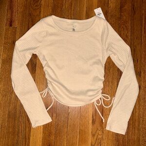 Gilly Hicks Long Sleeve Side Cinch Top. Oatmeal color. NWT.